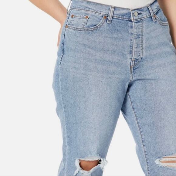 Levi's Premium Wedgie Straight Fit Jeans Light Wash Plus Size 20W Classic Retro - Picture 3 of 15